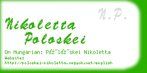 nikoletta poloskei business card